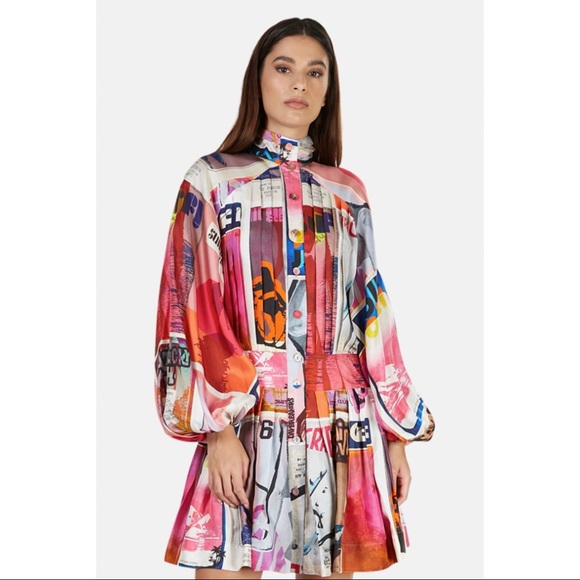 Zimmermann Dresses & Skirts - ZIMMERMANN WAVELENGTH LONG SLEEVE MINI DRESS